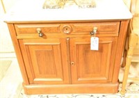 Victorian Walnut single drawer over two door