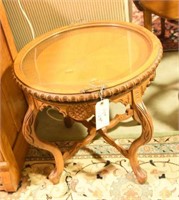 Designer style carved tea table with removable