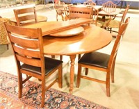 Contemporary Cherry round dining table with