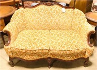 French Provincial two cushion floral settee