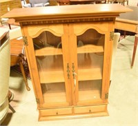 Mahogany two door over two drawer hanging