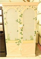 Four door painted armoire (47” x 25”D x 77” High)