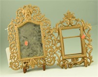(2) Victorian iron gold enameled picture frames
