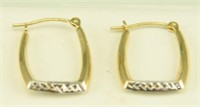 Pair of marked 14kt yellow gold earrings