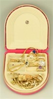 Small Jewelry box of costume jewelry to include: