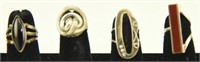 (4) Marked .925 and Alpaca silver ladies rings