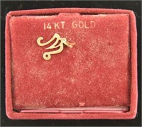 14kt yellow gold “M” pendant