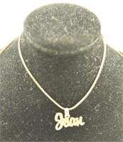 Marked 10kt gold necklace with “Joan” pendant