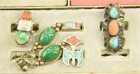 (4) Mexican silver and marked .925 southwestern
