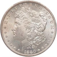$1 1880-CC 8/7, REVERSE OF '78. PCGS MS65