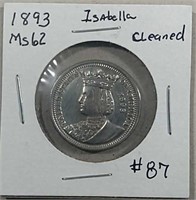 1893  Isabella Commemorative Quarter  MS- details