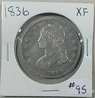 1836  Capped Bust Half Dollar  XF    Lettered Edge