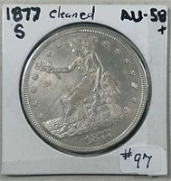 1877-S  Trade Dollar  AU - details