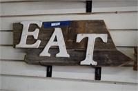 Hand Crafted Rustic Wooden "Eat"  Wall Art
