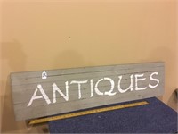 WOODEN ANTIQUES SIGN