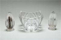 Crystal Bowl and Salt & Pepper Shakers, 3 Pcs.