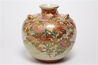 Japanese Satsuma Porcelain Vase, Hand-Painted