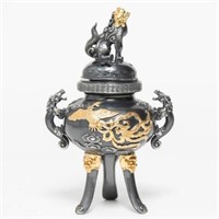 Chinese Tripod Incense Burner, Qing Dynasty-Manner