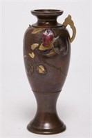 Japanese Mixed Metals Vase, Antique Meiji Era