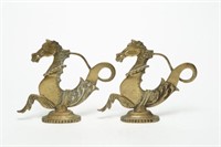 Venetian Gondola Oarlocks, Seahorse-Form, Brass