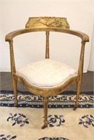 Louis XV Corner Sword Chair, Giltwood