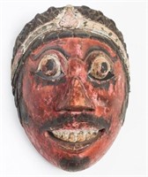 Southeast Asian Mask, Carved & Polychrome Wood