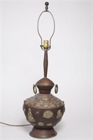 Vintage Tibetan Buddhist Urn Lamp
