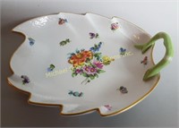 HEREND HUNGARY HAND PAINTED HANDLED TRAY