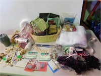 Craft supplies & wicker basket