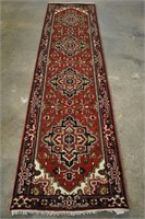 Indo Serapi Hand Knotted Runner Rug 2.8 x 10.1