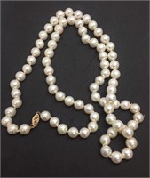 STRAND OF 8.9 - 8.6 MM PEARLS, 29 1/2" LONG