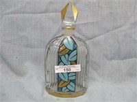 French enameled 5.5" "Cathedral" perfume bottle