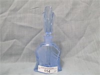 Czech 5" lite blue frosted perfume bottle