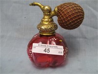 Victorian ruby enameled ball atomizer