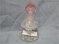 Czech crystal perfume bottle 4"