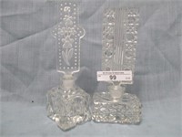 2 Vintage Czech crystal perfume bottles