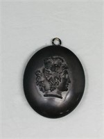 Victorian gutta percha mourning locket