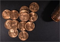 BU ROLL OF 1950-S LINCOLN CENTS