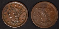 1853 & 1852 VF/XF LARGE CENTS