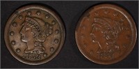 1854 VF/XF & 1853 VF LARGE CENTS