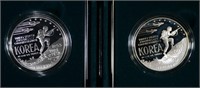 (2) 1991-P Korean War Proof Silver Dollars