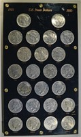 PEACE DOLLAR SET IN PLASTIC 1921-35-S ( 24-COINS )