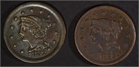 1852 & 1853 XF LARGE CENTS