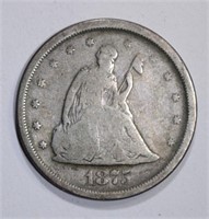 1875-S 20-CENT PIECE, VG/FINE NICE