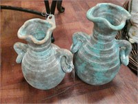 Pair of teal vases