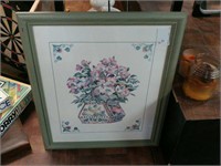 Flower painting in frame