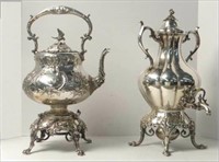 VICTORIAN SILVER PLATED HOT WATER KETTLE & URN