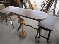 3 - Misc Vintage Wood Tables & Ashtray Holder