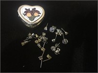 HEART SHAPED BOX WITH ASSORTED EARRINGS