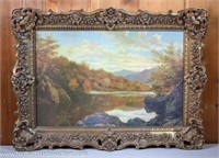 Gold Framed Landscape Print On Board